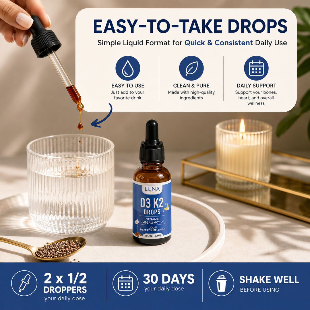 Gotas de vitamina D3, K2 y Omega 3